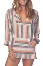 Women's Rip Curl Sayulita Stripe Poncho Top - Black