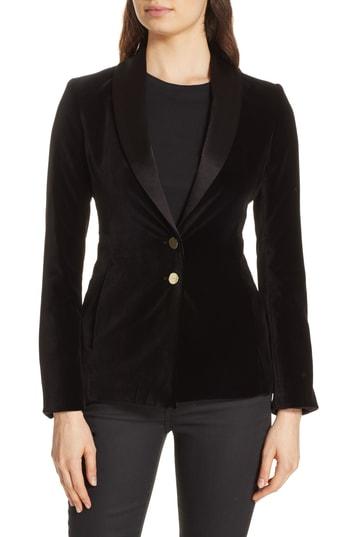 Women's Alice + Olivia Vance Velvet Blazer - Black