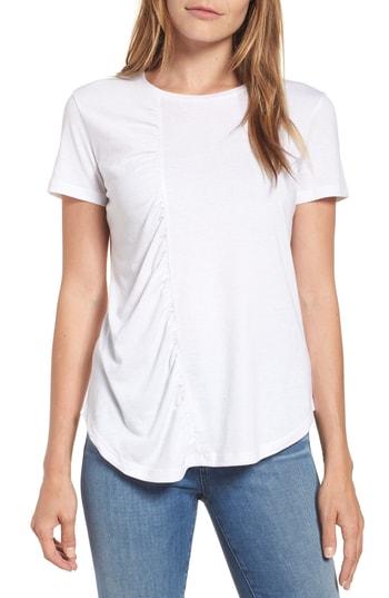 Women's Caslon Gathered Front Crew Tee - White