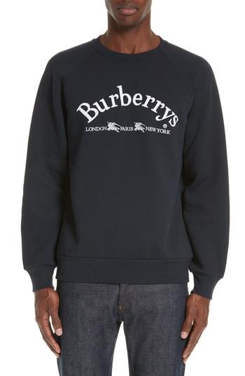 Men's Burberry London Battarni City Logo Sweatshirt - Blue