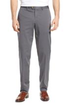 Men's Hiltl Peaker Flat Front Stretch Cotton Trousers Eu - Grey
