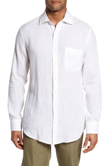 Men's Peter Millar Classic Fit Crown Cool Linen Sport Shirt - Purple