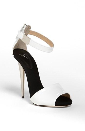 Giuseppe Zanotti Metal Heel Sandal White