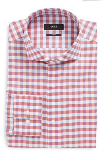 Men's Boss Jason Slim Fit Check Dress Shirt .5 - Red