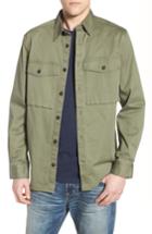 Men's French Connection Twill Military Shirt Jacket - Green