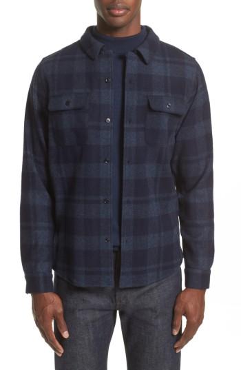 Men's A.p.c. Flannel Plaid Shirt - Blue