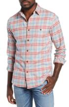 Men's Faherty Seaview Stretch Organic Cotton Plaid Sport Shirt, Size - Blue
