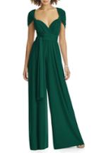 Women's Dessy Collection Convertible Wide Leg Jersey Jumpsuit - Green
