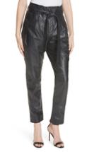 Women's Equipment Isidore Paperbag Waist Leather Trousers - Blue