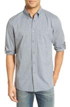 Men's John Varvatos Star Usa Slim Fit Plaid Sport Shirt, Size - Blue