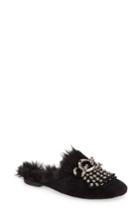 Women's Jeffrey Campbell Ravis Studded Faux Fur Loafer Mule M - Black
