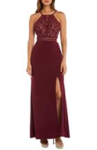 Women's Morgan & Co. Strappy Lace Bodice Gown /10 - Red