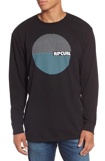 Men's Rip Curl Terra Custom Long Sleeve Graphic T-shirt, Size - Black
