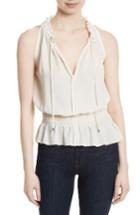 Women's Theory Dezzie Silk Georgette Top, Size - Ivory