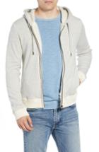 Men's Billy Reid Panelled Fleece Zip Hoodie - Grey