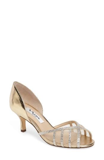 Women's Nina Corita Embellished Mesh Sandal M - Metallic