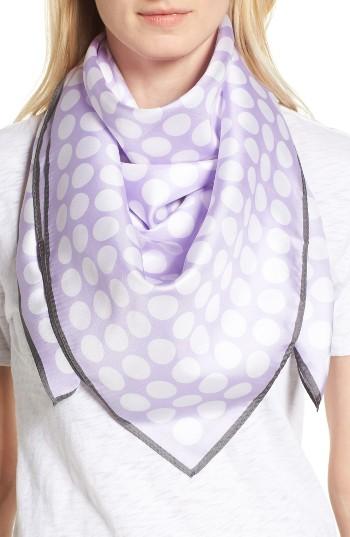 Women's Echo Polk Dot Square Silk Scarf, Size - Purple