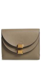 Women's Chloe 'georgia' Calfskin Leather Wallet - Grey