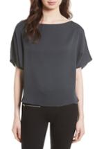 Women's Milly Dolman Sleeve Stretch Silk Top - Grey