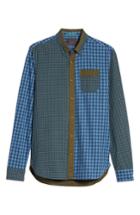 Men's Scotch & Soda Regular Fit Pattern Blocked Sport Shirt - Blue