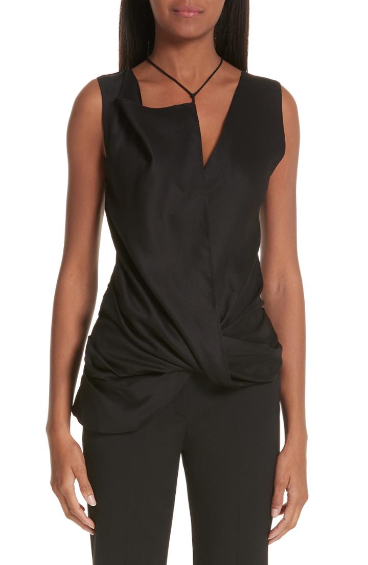 Women's Jacquemus Le Haut Dhabia Draped Choker Top Us / 36 Fr - Black