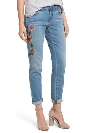 Women's Caslon Embroidered Skinny Jeans - Blue