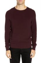 Men's French Connection Ribbed Crewneck Sweater, Size - Red