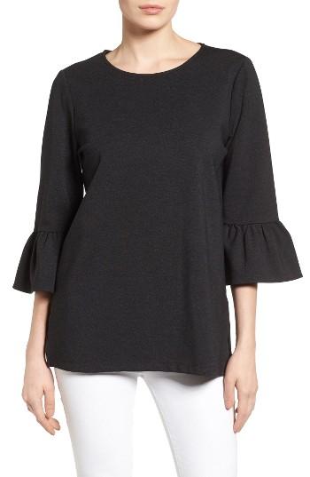 Women's Halogen Ruffle Sleeve Tunic - Black