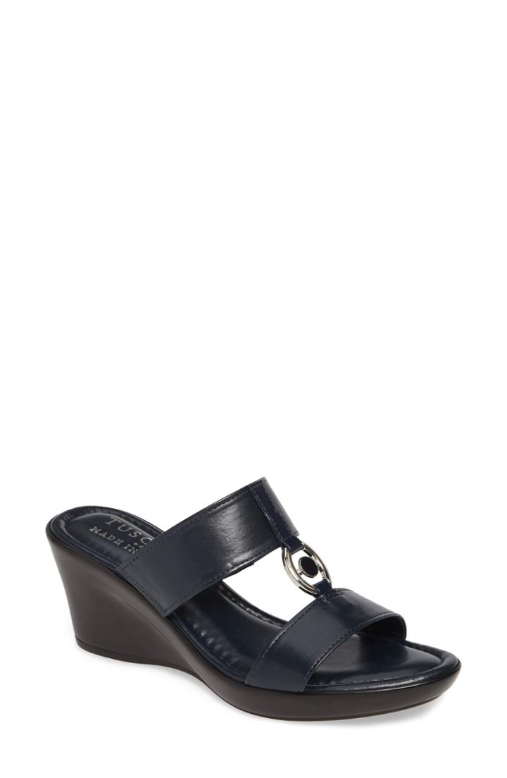 Women's Tuscany By Easy Street Calla Slide Sandal .5 N - Blue