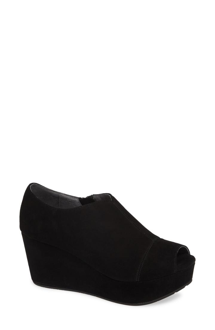 Women's Chocolat Blu Weaver Open Toe Platform Bootie .5 M - Black