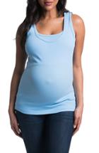 Women's Bun Maternity Maternity/nursing Tank - Blue