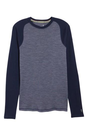 Men's Smartwool Nts Contrast Sleeve Wool T-shirt - Blue