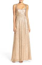 Women's Amsale 'loire' Sweetheart Neck Sequin Gown - Metallic