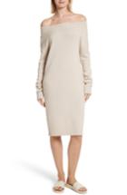 Women's Vince Off The Shoulder Wool & Cashmere Sweater Dress - Beige