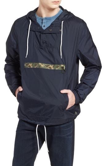 Men's Original Penguin Exposed Zip Pocket Cagoule Jacket - Blue