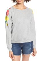 Women's Wildfox Hibiscus Junior Sweatshirt - Grey