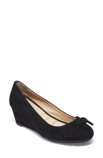 Women's Me Too Bow Embellished Wedge .5 M - Black