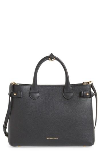 Burberry 'medium Banner' Leopard Print Genuine Calf Hair & Leather Tote -