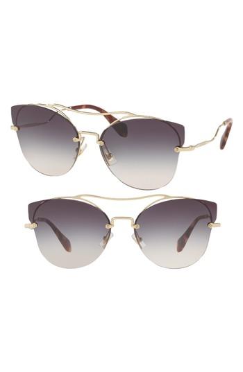 Women's Miu Miu 62mm Aviator Sunglasses - Blue