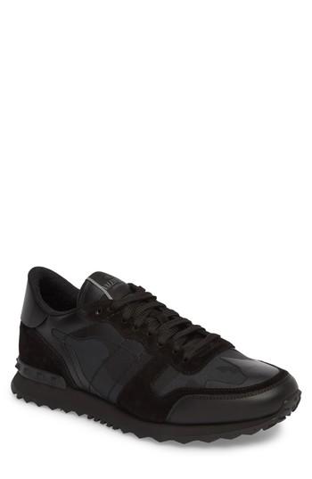 Men's Valentino Garavani Camo Rockrunner Sneaker Us / 41eu - Black