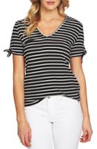 Women's Cece Stripe Rib Knit Top - Black