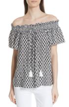 Women's Kate Spade New York Arrow Stripe Off The Shoulder Top - Black