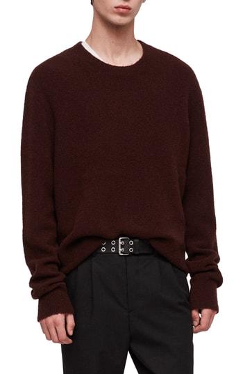 Men's Allsaints Hawk Oversize Wool Blend Sweater - Red