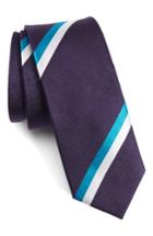Men's The Tie Bar Ad Stripe Silk Tie, Size - Purple