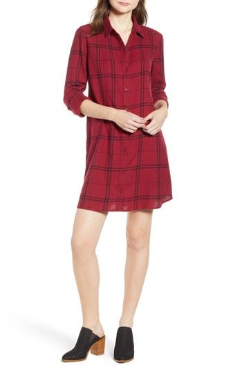 Women's Bp. Plaid Shirt Dress - Red