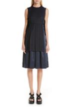 Men's Noir Kei Ninomiya Sleeveless Wool & Satin Dress - Blue
