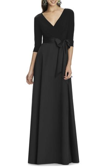Women's Alfred Sung Jersey Bodice A-line Gown - Black
