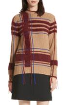 Women's Tory Burch Eden Plaid Sweater - Beige