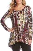 Women's Karen Kane Abstract Wood Print Top - Purple