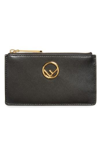 Fendi Leather Card Case - Black
